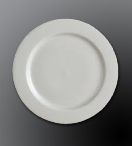 Rolled Edge Porcelain Dinnerware Alpine White Plate 9.5" Dia.
